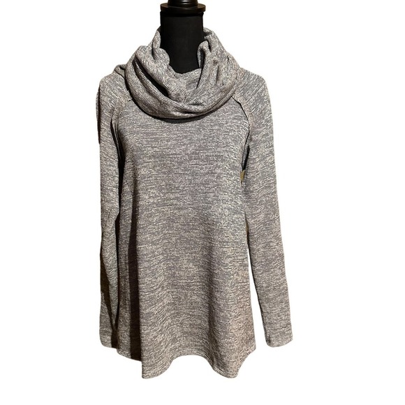 12 PM by Mon AmiGray Cowl Neck Long Line Tunic Sweater Women's S Small - Picture 1 of 8